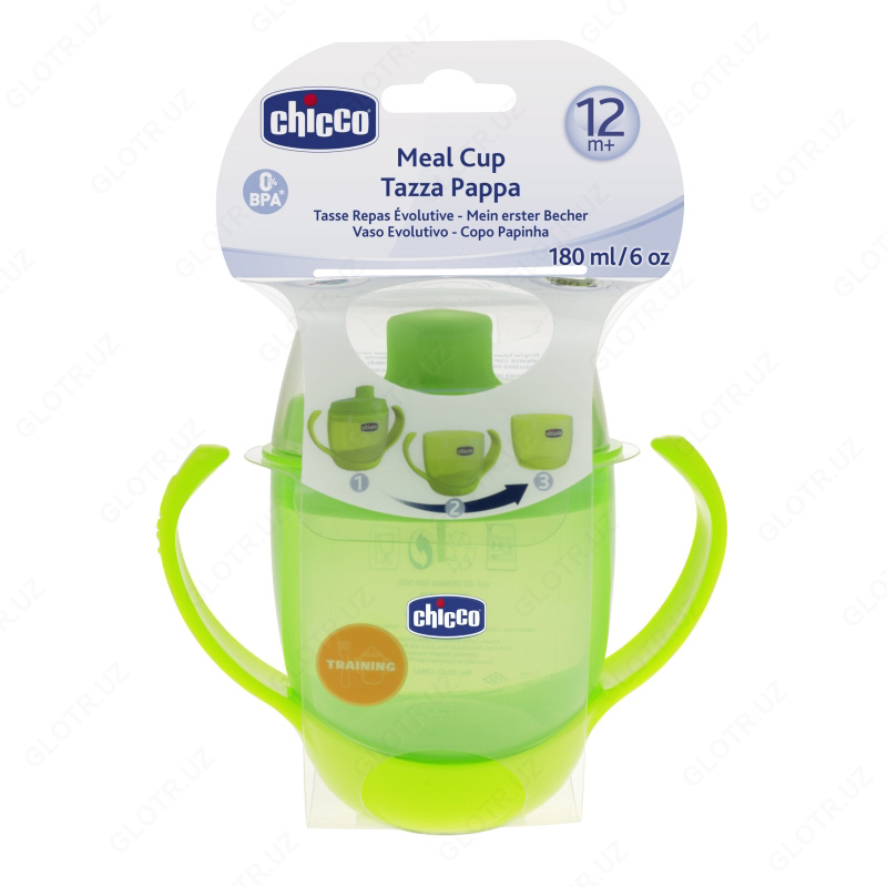 БАНОЧКА ДЛЯ ПИТЬЯ CHICCO MEAL CUP 12M+ GREEN