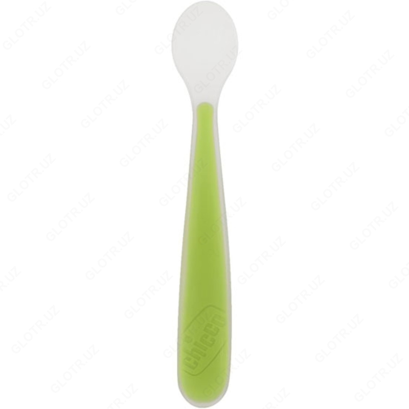 Bolalar uchun idishlar CHICCO SOFT SILICONE SPOON 6 m+, yashil
