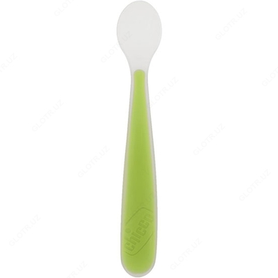 Bolalar uchun idishlar CHICCO SOFT SILICONE SPOON 6 m+, yashil
