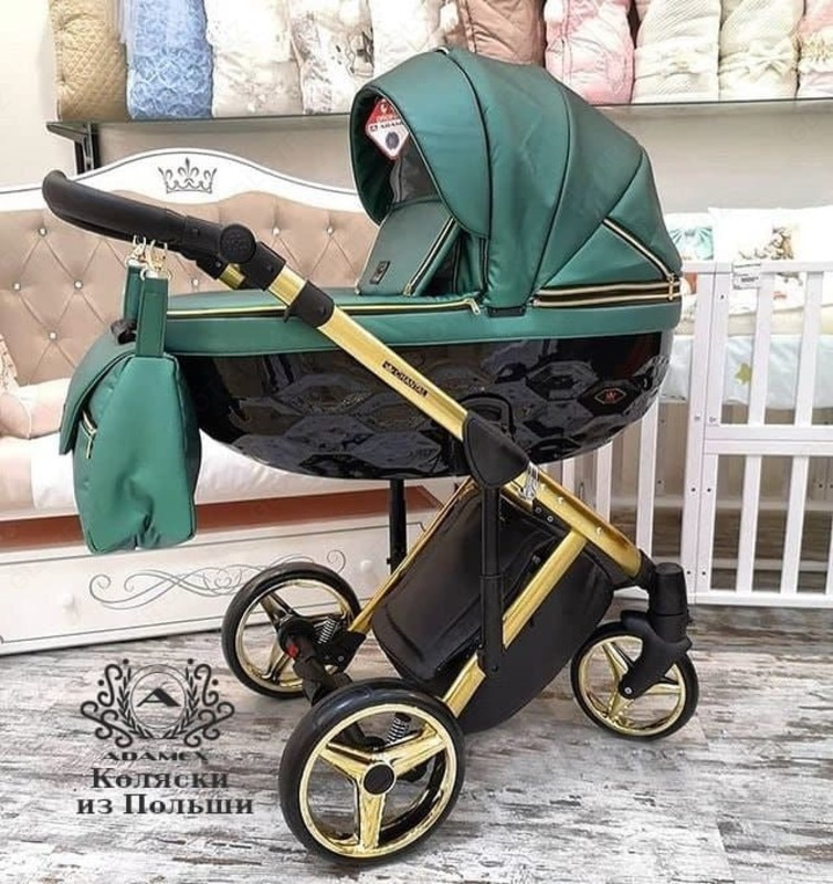 Коляска для прогулок Adamex 3 в 1 зеленый цвет