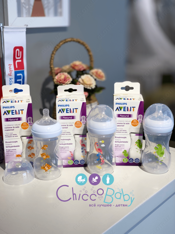 Пластиковые бутылочки Philips Avent Natural Фламинго 260мл.