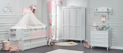 Almila yangi tug'ilgan chaqaloqlar uchun mebel to'plami "Lora Baby" (Turkiya)