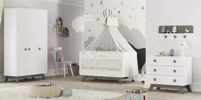 Yangi tug'ilgan chaqaloqlar uchun mebel "BABY CUTE" (kulrang) Turkiya