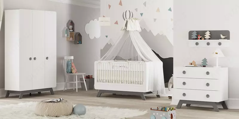 Мебель для новорождённых "BABY CUTE" (серая) Турция