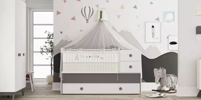 Мебель для новорождённых "BABY CUTE" (серая) Турция