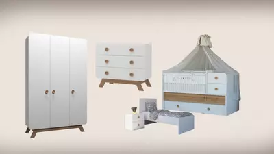 Мебель для новорождённых "BABY CUTE" (серая) Турция