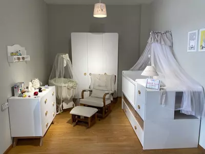 Yangi tug'ilgan chaqaloqlar uchun mebel "BABY CUTE" (kulrang) Turkiya
