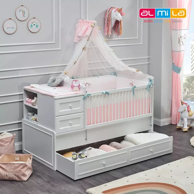Almila yangi tug'ilgan chaqaloqlar uchun mebel to'plami "Lora Baby" (Turkiya)