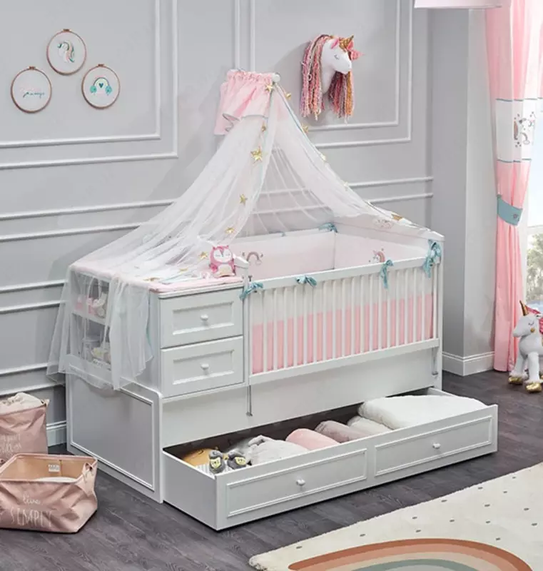 Детская кроватка трансформер из коллекции LORA от Almila (Турция)