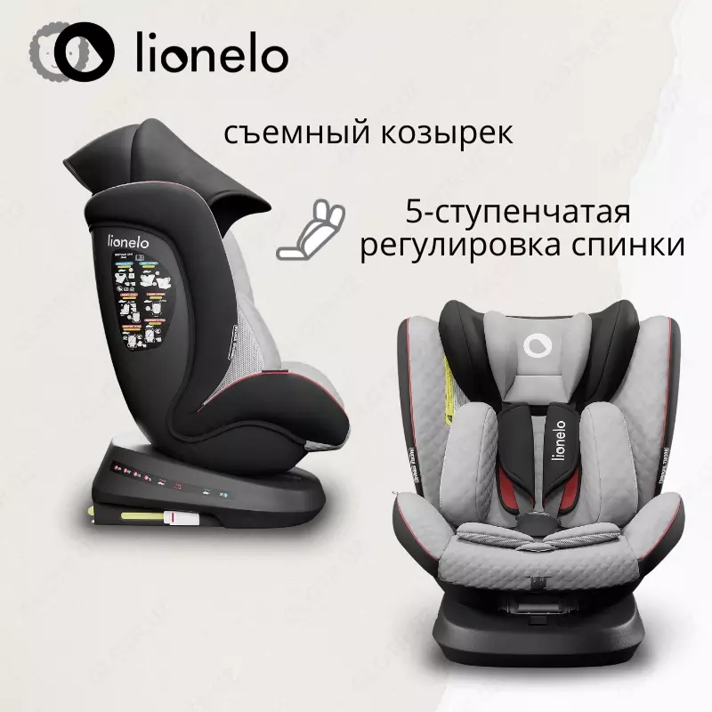 LIONELO BASTIAAN One avtomobil o'rindig'i, 0-36 kg, GREY STONE BLACK