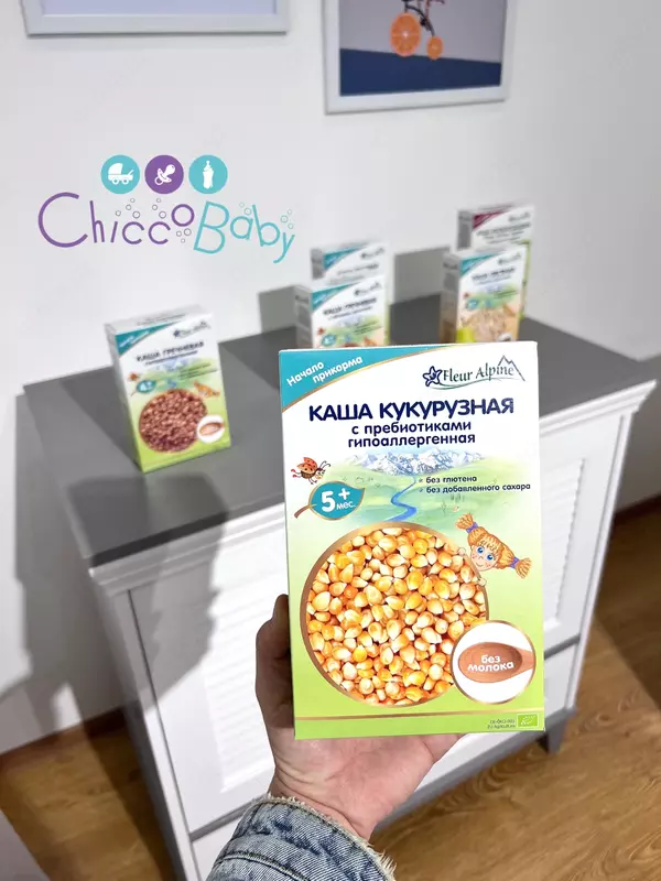  Каша безмолочная детская Fleur Alpine Кукурузная с пребиотиками гипоаллергенная  5 мес+  175 г - 