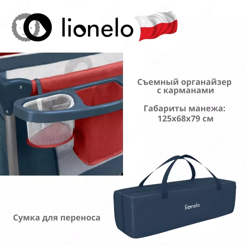 Манеж -кроватка 2 в 1 THOMI от Lionelo (Польша)