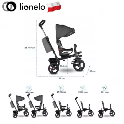 СКЛАДНОЙ Трёхколёсный велосипед Haari 2 в 1 от Lionelo (Польша)