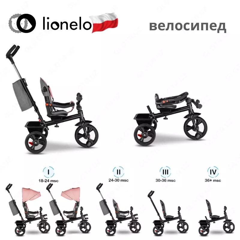 СКЛАДНОЙ Трёхколёсный велосипед Haari 2 в 1 от Lionelo (Польша) 🇵🇱