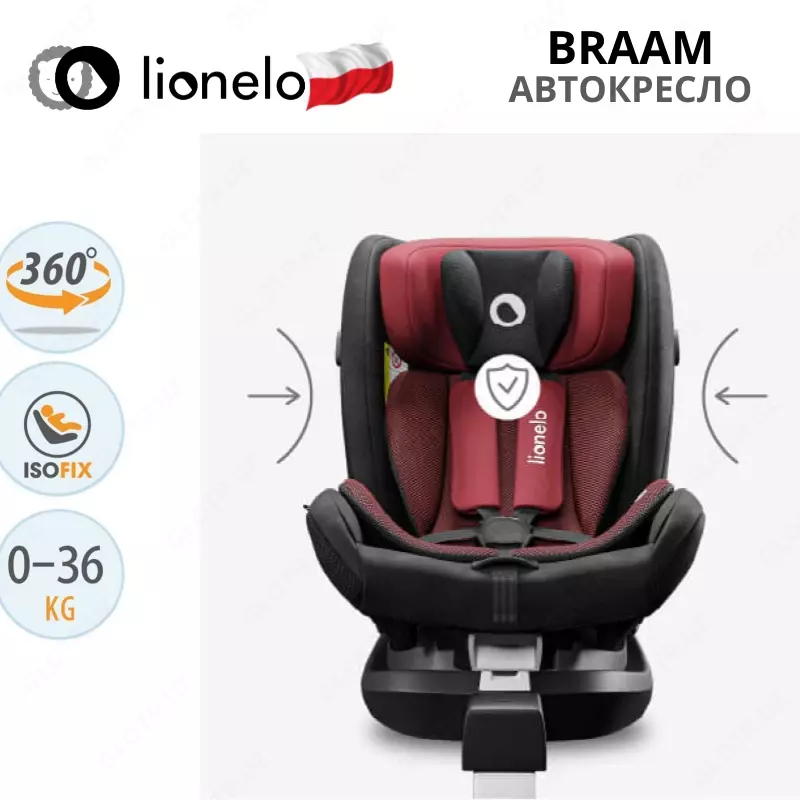 Автокресло 🇵🇱(Польша) BRAAM - автомобильное кресло (0-36 кг) ☑️ Вращение 360 °