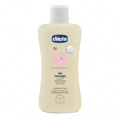 Chicco Baby moments massaj yog'i 0+, 200 ml