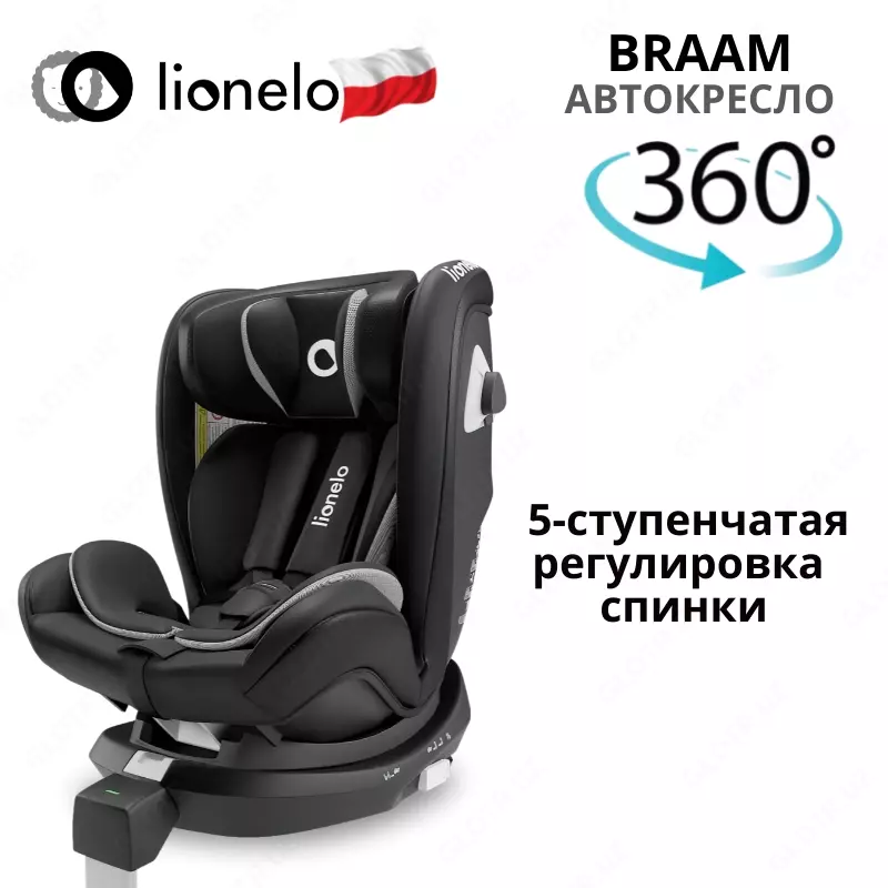 Автокресло 🇵🇱(Польша) BRAAM - автомобильное кресло (0-36 кг) ☑️ Вращение 360 °