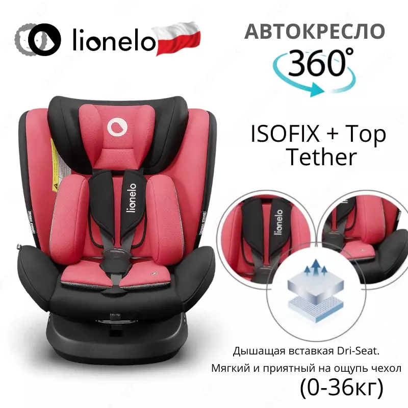 BASTIAAN ONE "Mustard"❤️ - автомобильное кресло от Lionelo 🇵🇱 (Польша) Вращение (0-36 кг) 360 °