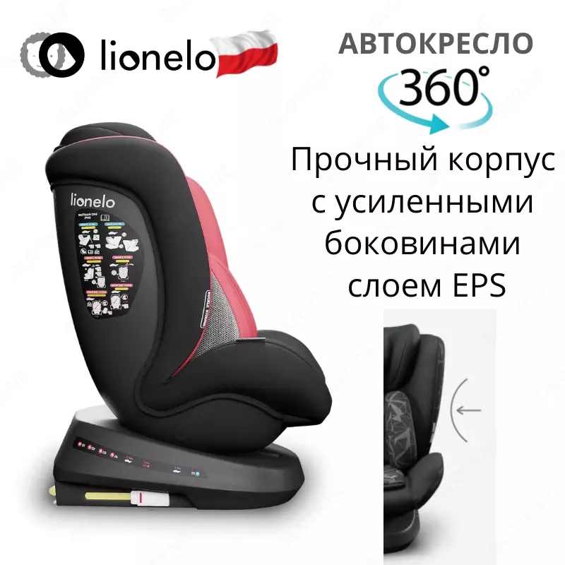 BASTIAAN ONE "Mustard"❤️ - автомобильное кресло от Lionelo 🇵🇱 (Польша) Вращение (0-36 кг) 360 °