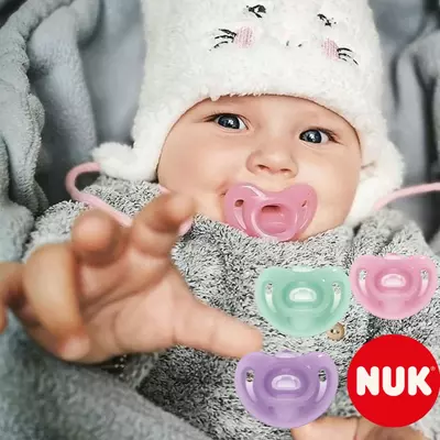 🇩🇪 NUK SENSITIVE Соска-пустышка силиконовая 0+