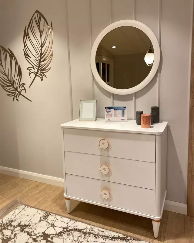 Комод с круглым настенным зеркалом "Bella" от Almila (Турция)