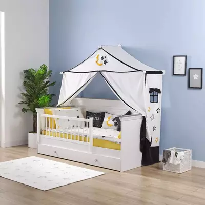 Подростковая кроватка с ограждением и тентом Sky из коллекции "MIA" от Almila (Турция)🇹🇷