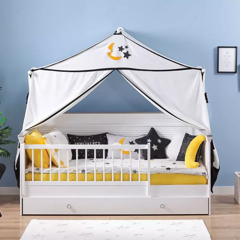 Подростковая кроватка с ограждением и тентом Sky из коллекции "MIA" от Almila (Турция)🇹🇷