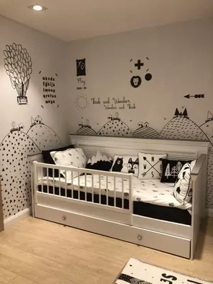 Подростковая кроватка с ограждением и тентом Sky из коллекции "MIA" от Almila (Турция)🇹🇷