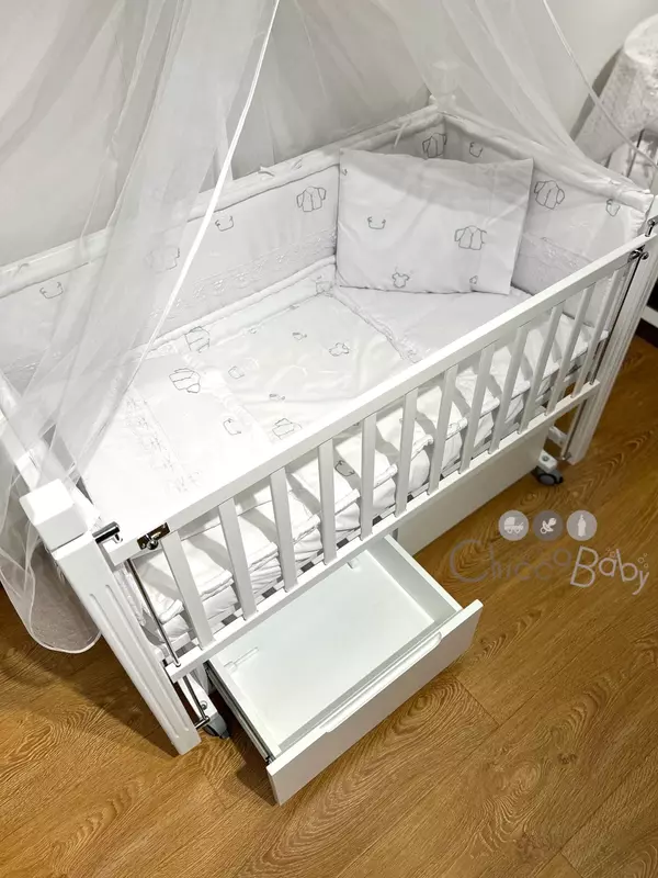 Детская колыбель Viva 🇹🇷(Турция) с двойными выдвижными ящиками для хранения.