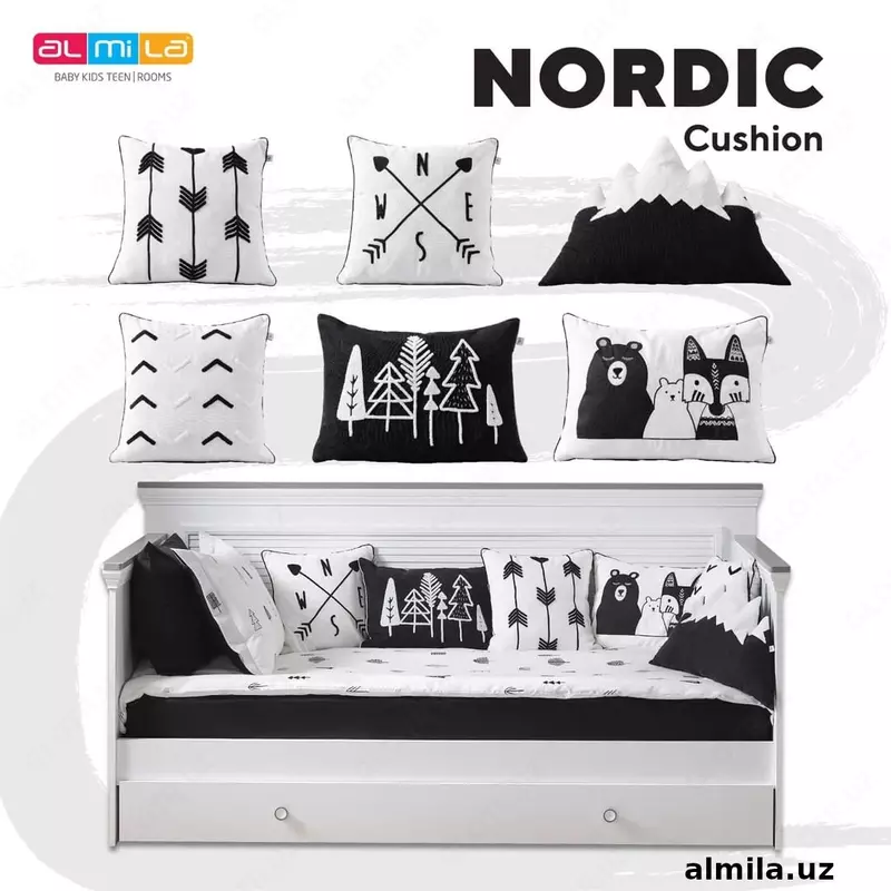 Кроватка-диванчик со съемным бортиком Nordic toddler ALMILA 🇹🇷 Турция