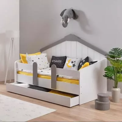 Подростковая кроватка с ограждением из коллекции "Monte house bed" от Almila (Турция)🇹🇷