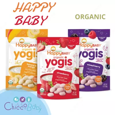 Muzlatilgan quritilgan Yogurt tomchilari Happy Baby Yogis Mixed Berry