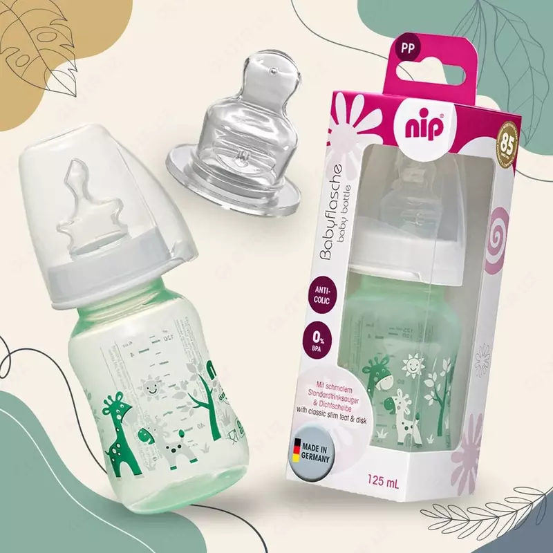 🇩🇪NIP🍼Бутылочка пластиковая "Family" 125 мл с соской силикон