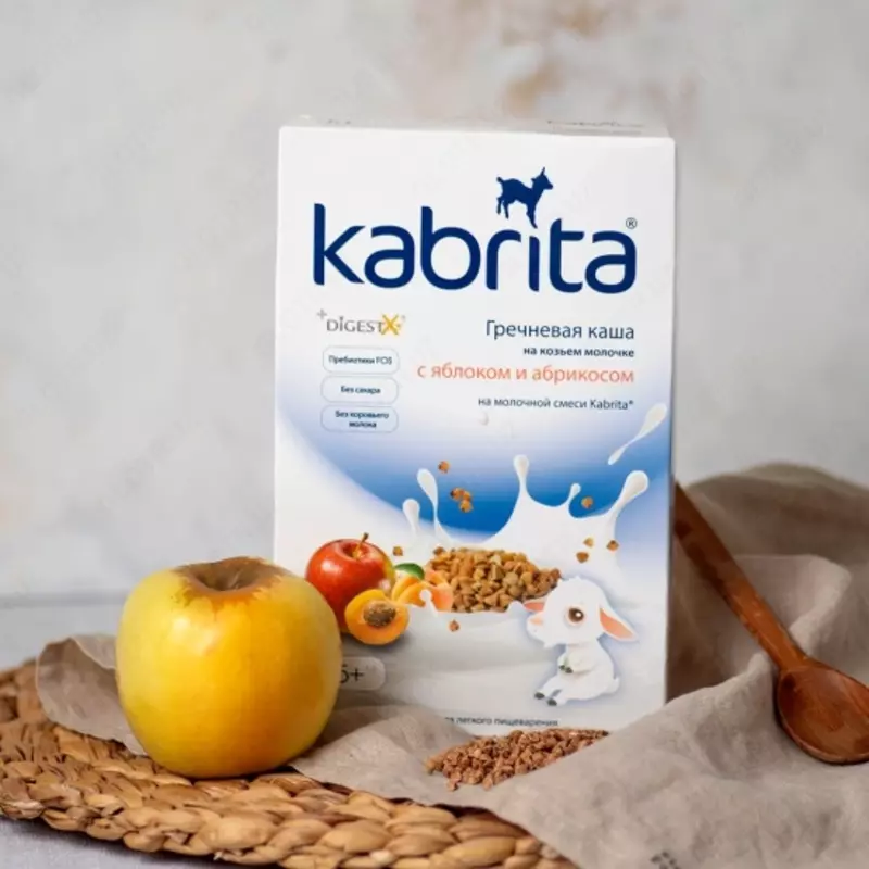   Olma va orik bilan echki sutiga asoslangan Kabrita karabuğday pyuresi  5 oy