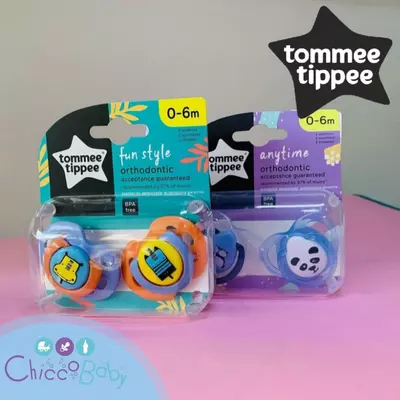 Tommee Tippee emzik "qiziqarli uslub" (silikon), 0-6 oy 2 dona.