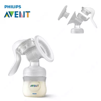Philips Avent natural shishasi bilan qo'lda ishlaydigan ko'krak pompasi