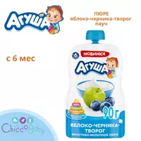 Pyure Agusha olma-kok - tvorog orgimchak 6 oydan 90 g