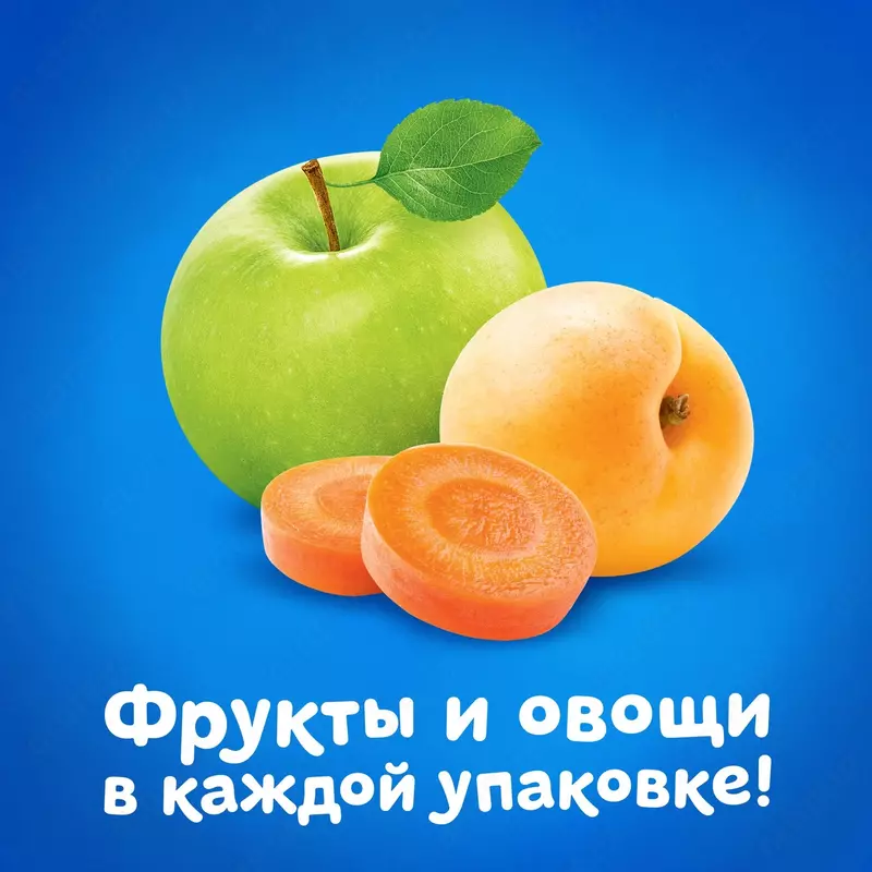 Meva pyuresi Agusha olma-sabzi - o'rik 6 oydan 90 g CHICCOBABY.UZ