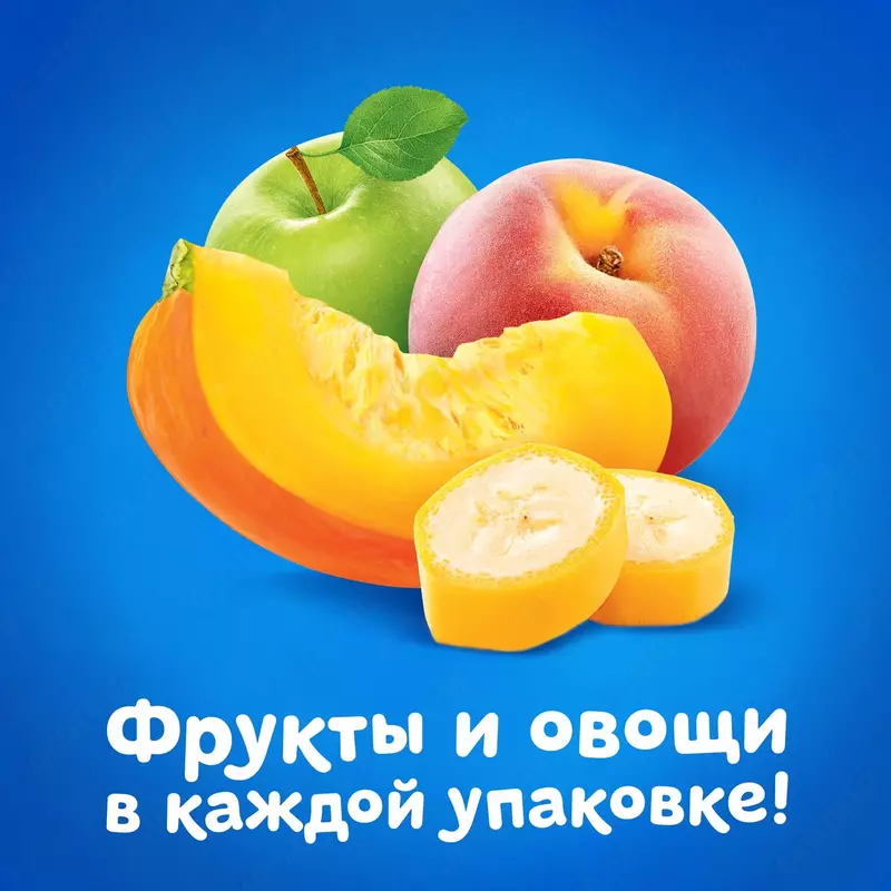  Pyuresi Agusha olma-qovoq-shaftoli-banan 6 oydan 90 g CHICCOBABY.UZ