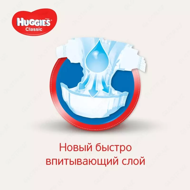 Подгузники Huggies Classic 4 для детей . 7-18 кг, 50 шт