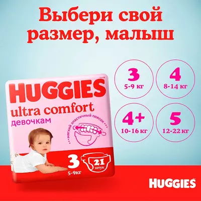 Qizlar uchun huggies Ultra Comfort 5 tagliklari, 12-22 kg, 64 dona
