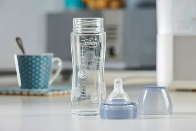 🍼 Бутылочка для кормления Well-Being, 240 мл, медленный поток, стекло