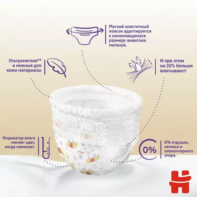 Подгузники-трусики Huggies Elite Soft 4 9-14кг 38шт