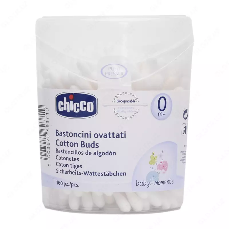 Палочки ватные Chicco 160шт с 0мес - по запросу
