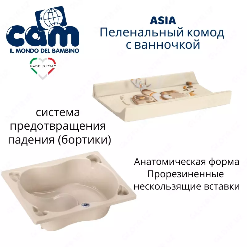 Комод с ванночкой 3 в 1 CAM Asia Италия - по запросу