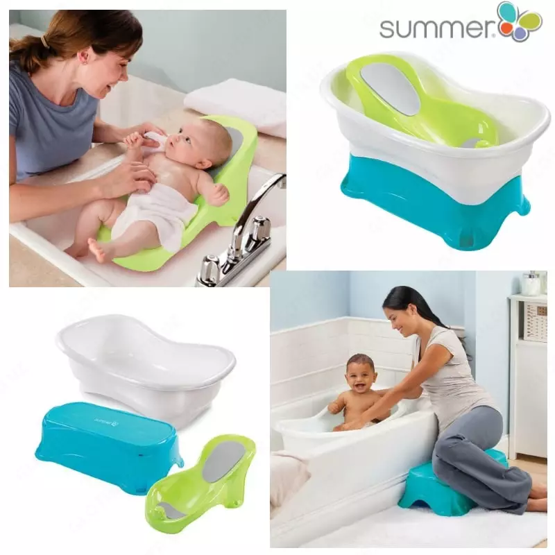 🛁 Детская ванночка Summer Infant Comfort Height Bath с подставкой