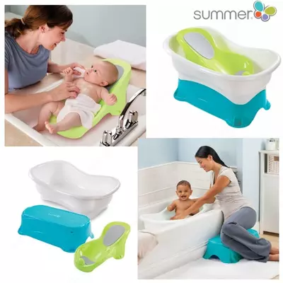 🛁 Summer Infant Comfort Height Bath bolalar vannasi stend bilan
