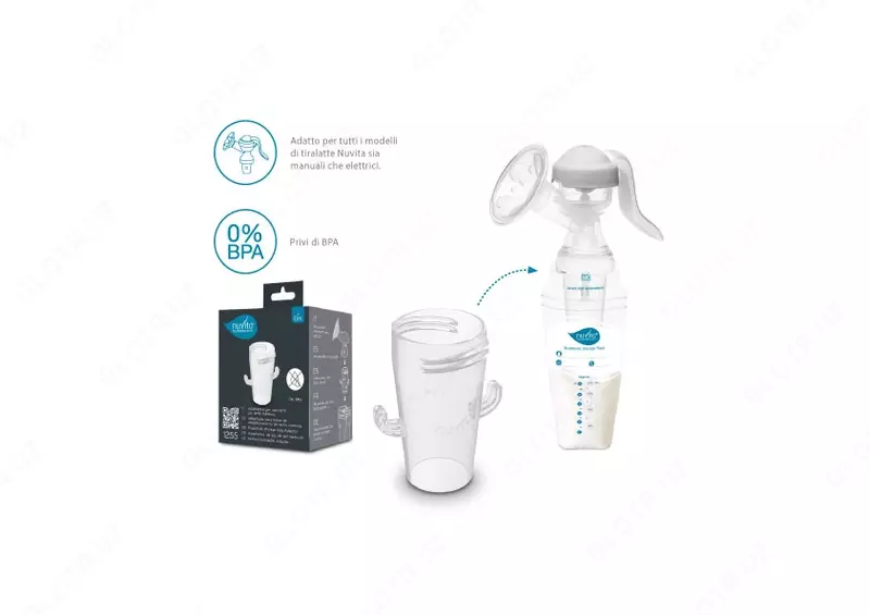 Nuvita baby saqlash/ muzlatish paketiga ona sutini ifoda etish uchun adapter