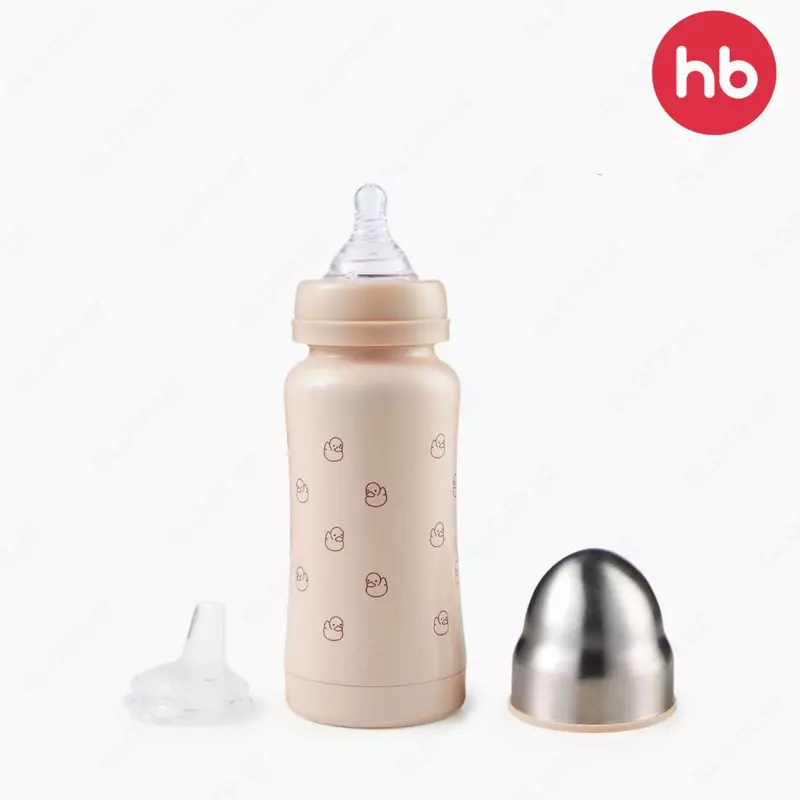 Happy baby silikon so'rg'ich va so'rg'ichli termal shisha, 200 ml. 3+, (Buyuk Britaniya)