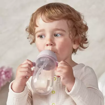 Поильник с трубочкой и ручками, силикон, 260 мл Happy baby (Великобритания)